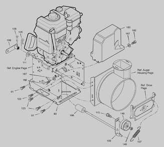 Frame Diagram and Parts List for 627815X85A 2004 Briggs and Stratton Snow Blower